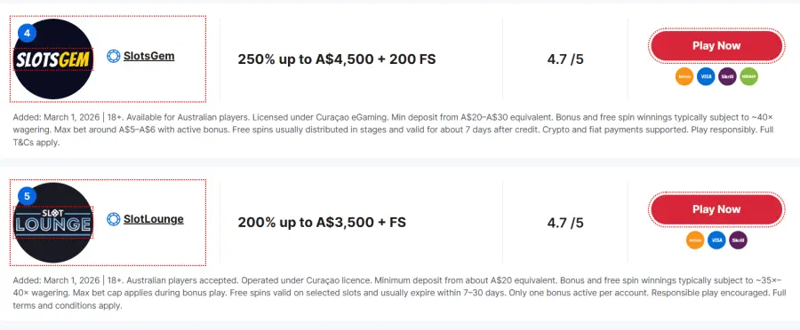 Online casino australia